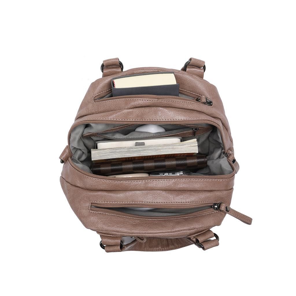 Yıkama Deri Askılı Kadın El Çantası 21-K Barcelona 1905 K.Yeşil