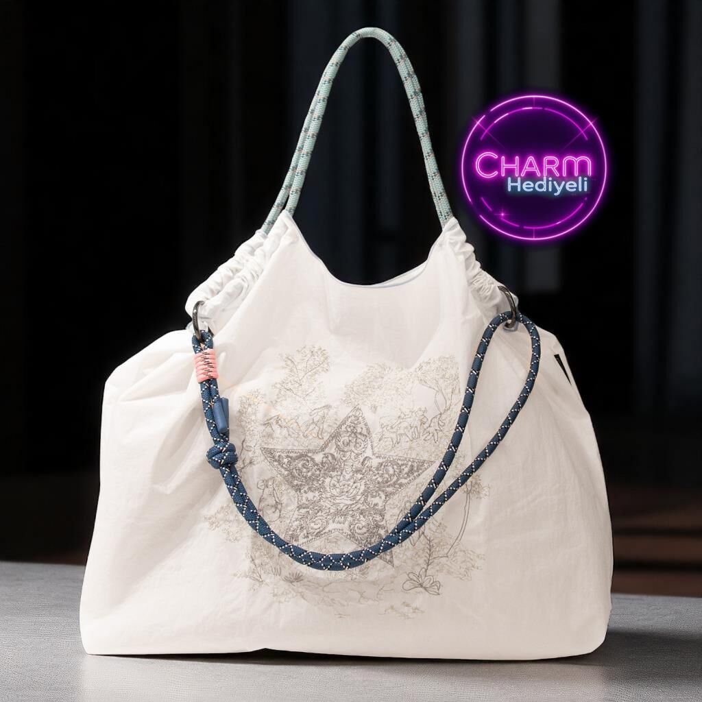 Büyük Boy Günlük veya Plaj Hafif Kadın Çanta 21-K Barcelona Beyaz