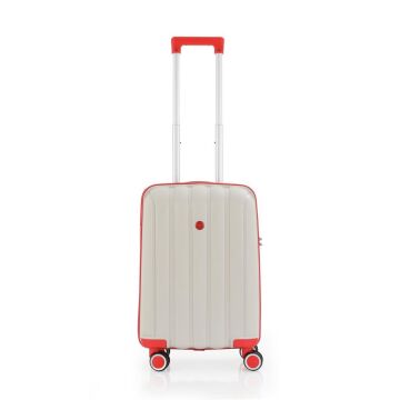 Mçs Valiz Kabin Boy Kırılmaz PP Silikon V305 Kemik/Mercan