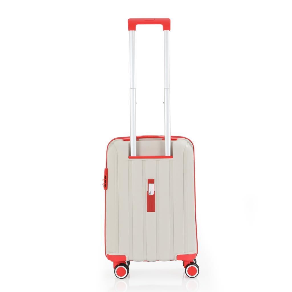 MÇS Kabin Boy Kırılmaz Silikon Seyahat Valizi Bavulu V305 Kemik/Mercan