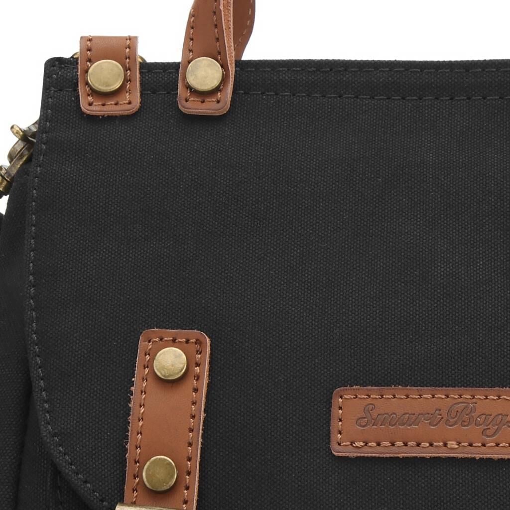 Kanvas Kumaş Kadın Çantası Elden Tutmalı Smart Bags 1327 Siyah