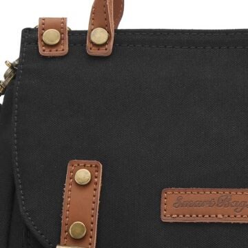 Kanvas Kumaş Kadın Çantası Elden Tutmalı Smart Bags 1327 Siyah