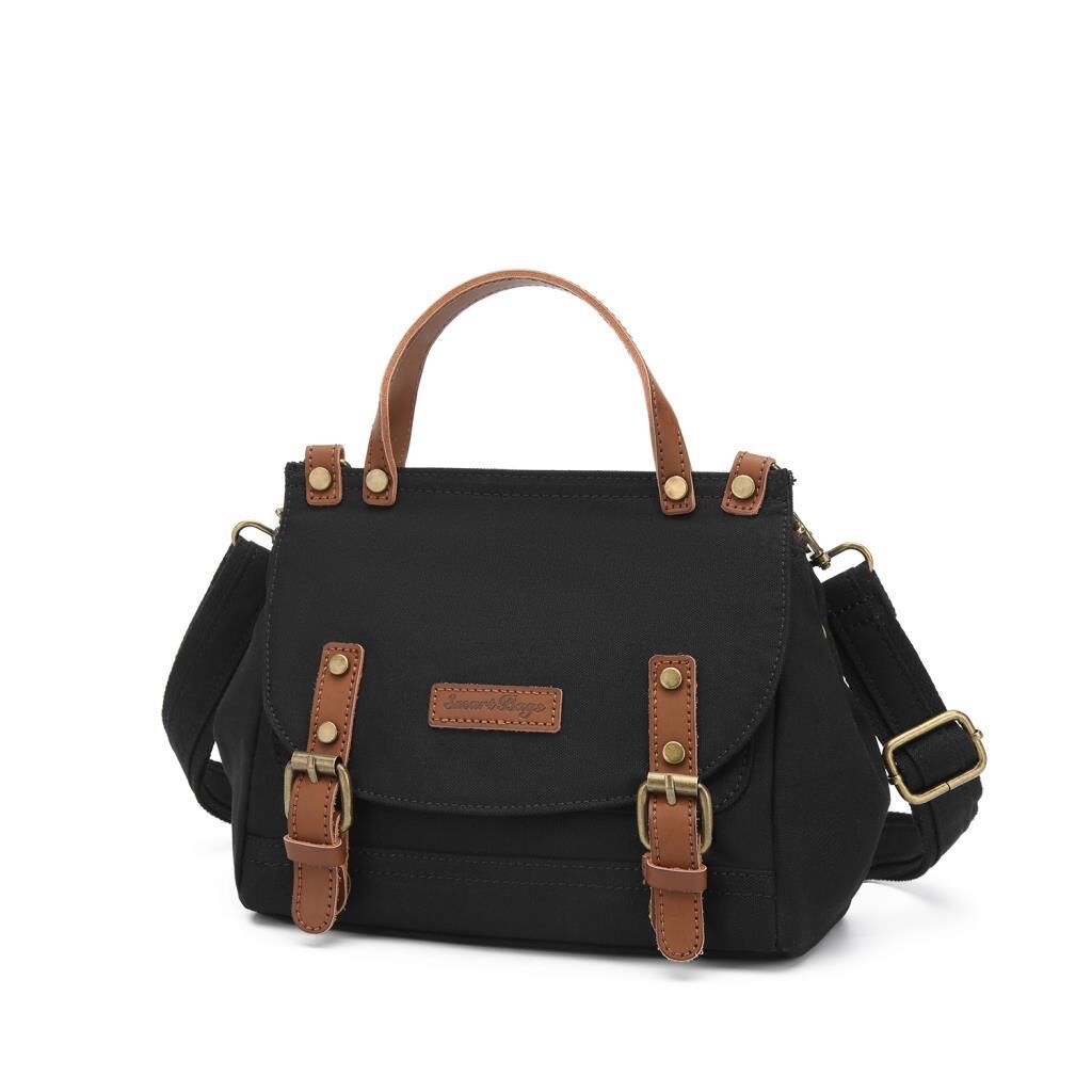 Kanvas Kumaş Kadın Çantası Elden Tutmalı Smart Bags 1327 Siyah