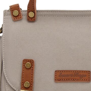 Kanvas Kumaş Kadın Çantası Elden Tutmalı Smart Bags 1327 Gri