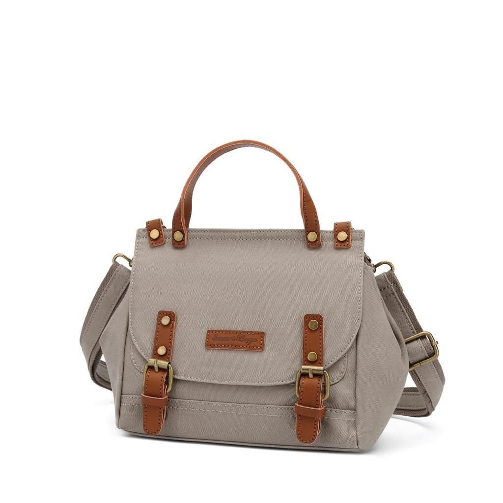 Kanvas Kumaş Kadın Çantası Elden Tutmalı Smart Bags 1327 Gri
