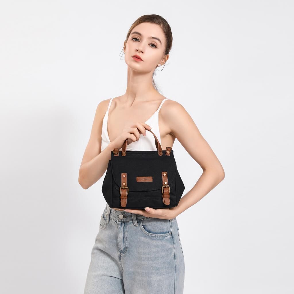 Kanvas Kumaş Kadın Çantası Elden Tutmalı Smart Bags 1327 Gri