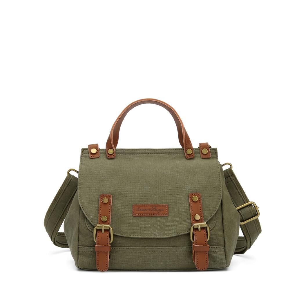 Kanvas Kumaş Kadın Çantası Elden Tutmalı Smart Bags 1327 Haki