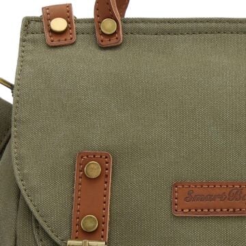 Kanvas Kumaş Kadın Çantası Elden Tutmalı Smart Bags 1327 Haki