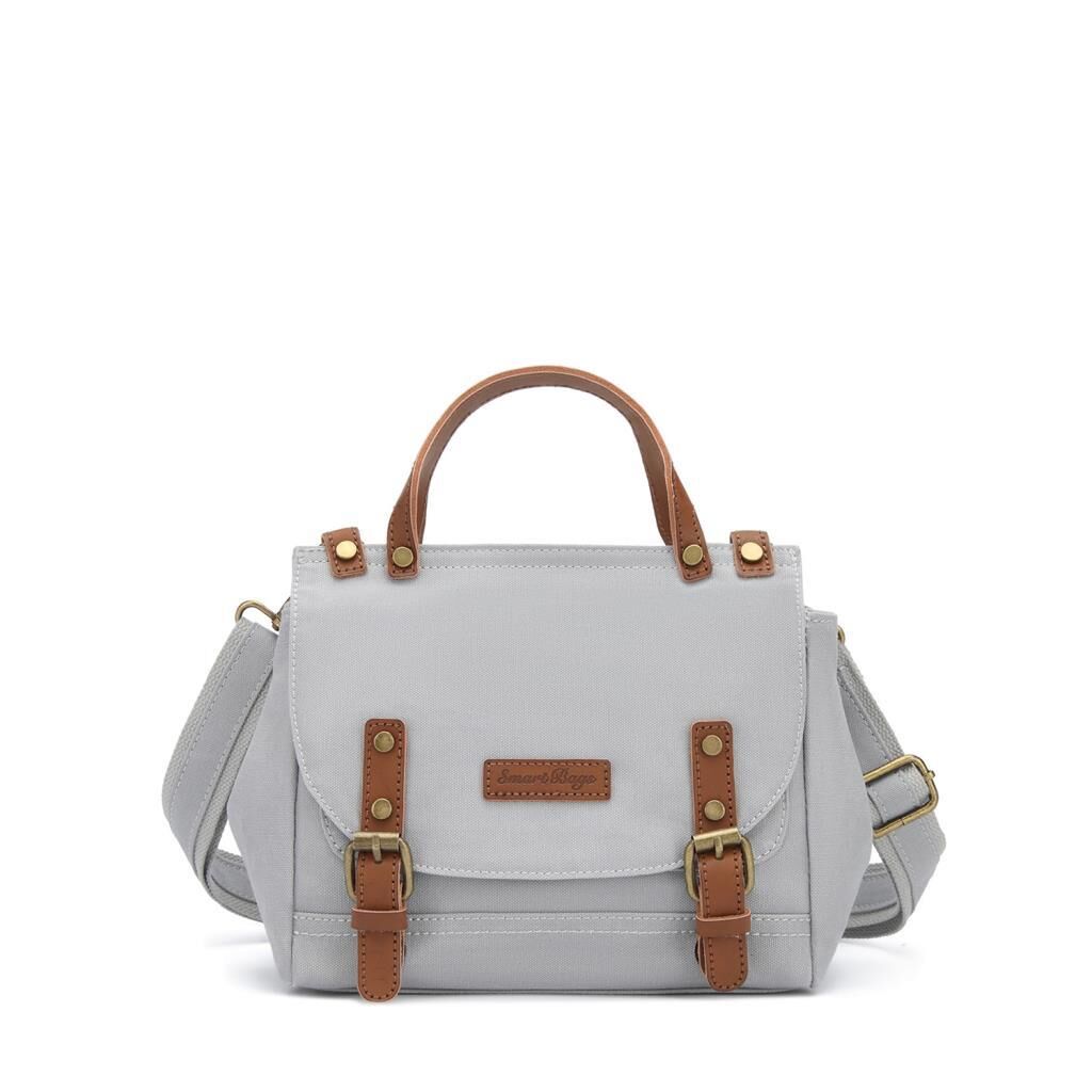 Kanvas Kumaş Kadın Çantası Elden Tutmalı Smart Bags 1327 A.Gri