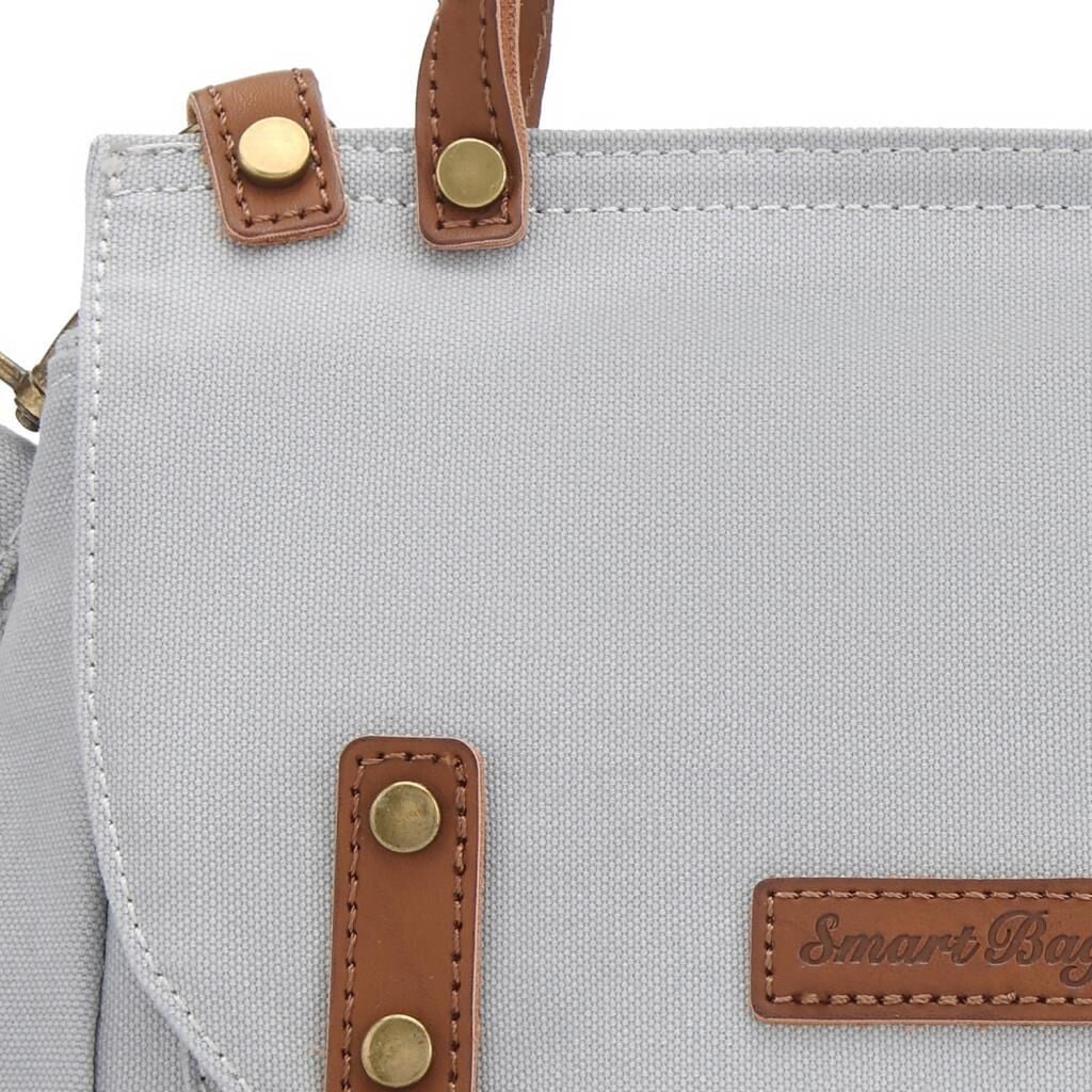 Kanvas Kumaş Kadın Çantası Elden Tutmalı Smart Bags 1327 A.Gri