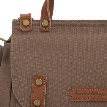 Kanvas Kumaş Kadın Çantası Elden Tutmalı Smart Bags 1327 A.Kahve