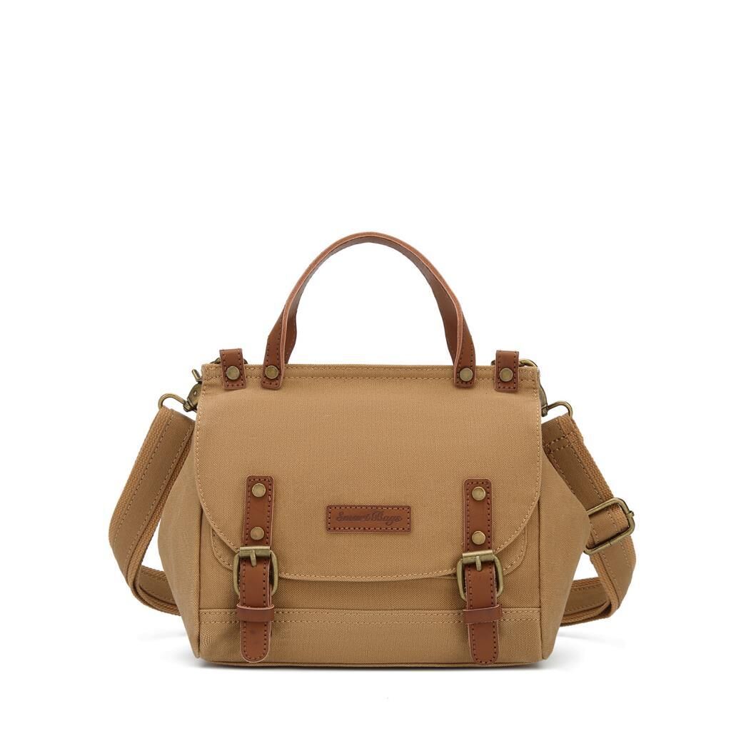 Kanvas Kumaş Kadın Çantası Elden Tutmalı Smart Bags 1327 Camel