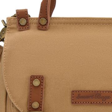 Kanvas Kumaş Kadın Çantası Elden Tutmalı Smart Bags 1327 Camel