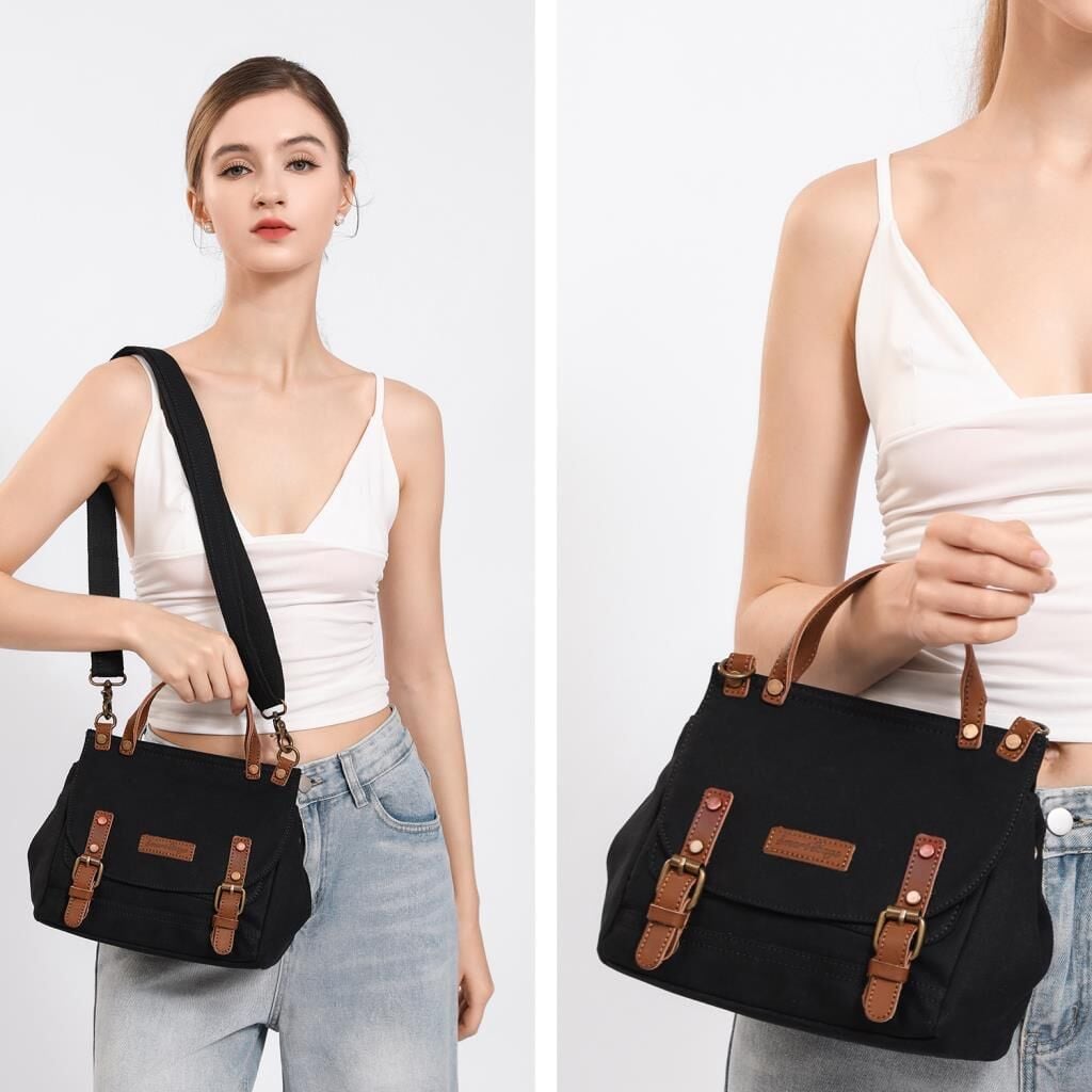 Kanvas Kumaş Kadın Çantası Elden Tutmalı Smart Bags 1327 Camel