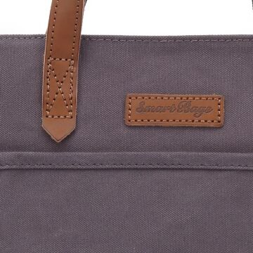 Kanvas Kumaş Kadın Çantası Elden Tutmalı Smart Bags 1328 Kahve