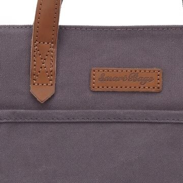 Kanvas Kumaş Kadın Çantası Elden Tutmalı Smart Bags 1328 Kahve