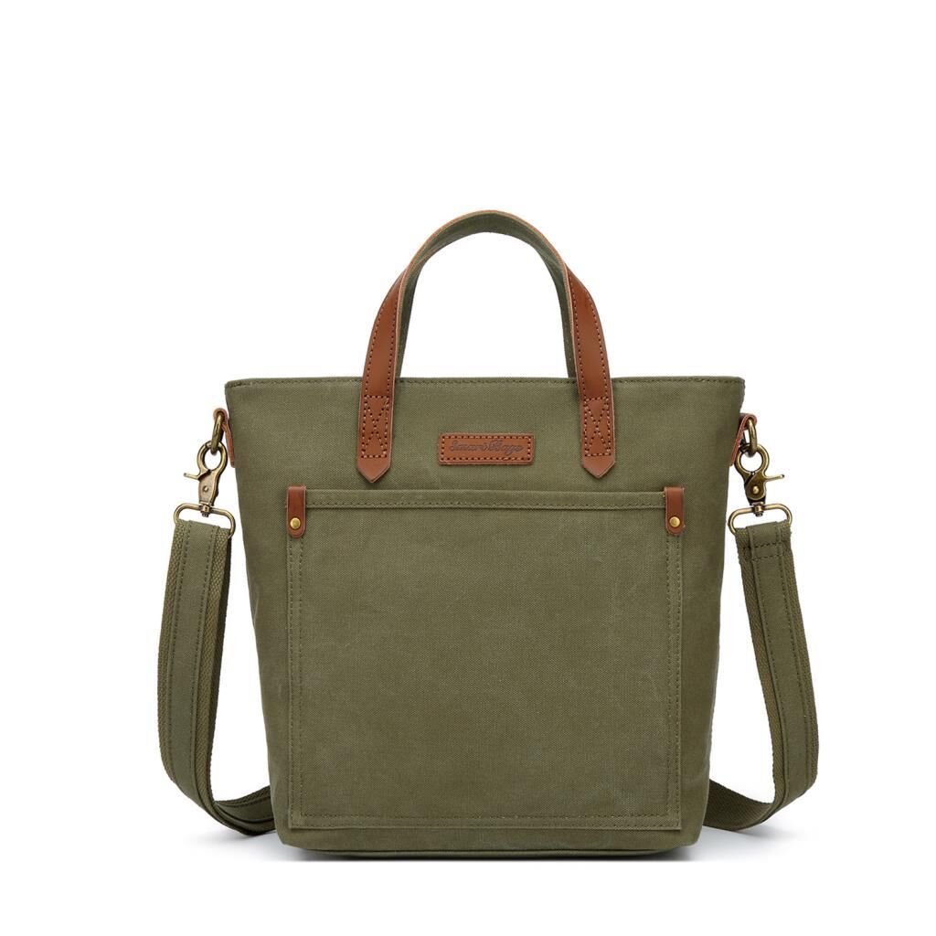 Kanvas Kumaş Kadın Çantası Elden Tutmalı Smart Bags 1328 Haki