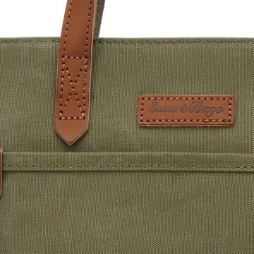 Kanvas Kumaş Kadın Çantası Elden Tutmalı Smart Bags 1328 Haki